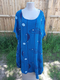 Dress Cotton Fish Pattern Dress - Vera Tucci OriginalsLondon Clothing Mediumweight / NAVY