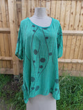GIANA - 7S286/77286 COTTON TUNIC - Vera Tucci OriginalsSeven Style GREEN