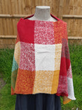 Scarves MARSALA - CHECK PATTERN WINTER PONCHO RMD202106-20 3 COLS - Vera Tucci OriginalsAccessories Red/Yellow