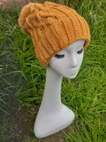 Hat RACHELE - AW21 NEW CABLE KNIT FLEECE LINED POM POM HAT RMD202106-30 - Vera Tucci OriginalsAccessories MUSTARD