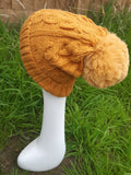 Hat RACHELE - AW21 NEW CABLE KNIT FLEECE LINED POM POM HAT RMD202106-30 - Vera Tucci OriginalsAccessories