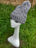 Hat IDA -AW21 NEW WEAVE POM FLEECE LINED POM POM HAT RMD202106-29 - Vera Tucci OriginalsAccessories GREY