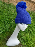 Hat IDA -AW21 NEW WEAVE POM FLEECE LINED POM POM HAT RMD202106-29 - Vera Tucci OriginalsAccessories NAVY