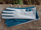 Gloves ADDISON - AW21 HERRINGBONE CHEVRON GLOVES XMJ3960 - Vera Tucci OriginalsAccessories SM / TEAL