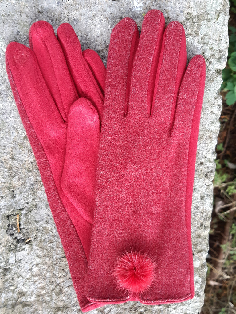 Gloves NORMA -AW21 POM GLOVES XMJ3961 - Vera Tucci OriginalsAccessories SM / RED