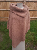 Poncho LETITIA - Italian Teddy Bear Poncho 7S614 - Vera Tucci OriginalsBoiled Wool Clothing CAMEL
