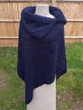 Poncho LETITIA - Italian Teddy Bear Poncho 7S614 - Vera Tucci OriginalsBoiled Wool Clothing NAVY