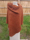 Poncho LETITIA - Italian Teddy Bear Poncho 7S614 - Vera Tucci OriginalsBoiled Wool Clothing TAN