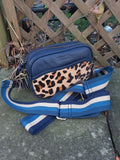 Leather Bag GEMMA - HAIR ON - GENUINE LEATHER CAMERA BAG WITH TASSEL ZIP - Vera Tucci OriginalsBags NAVY