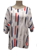 CATANIA STYLE 14  - ITALIAN ANTI CREASE LINEN BLEND TOP -PATTERN 10