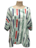 CATANIA STYLE 14  - ITALIAN ANTI CREASE LINEN BLEND TOP -PATTERN 10