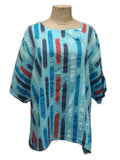 CATANIA STYLE 14  - ITALIAN ANTI CREASE LINEN BLEND TOP -PATTERN 10