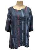CATANIA STYLE 14  - ITALIAN ANTI CREASE LINEN BLEND TOP -PATTERN 10