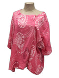 CATANIA STYLE 14  ITALIAN ANTI CREASE LINEN BLEND ABSTRACT PATTERN TOP