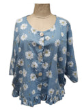 CROP JACKET - ANTI CREASE LINEN BLEND -PATTERN 10
