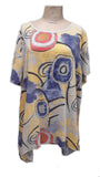 ZENDAYA - 7S286 ITALIAN COTTON ABSTRACT PATTERN TOP