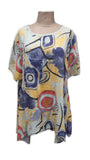 ZENDAYA - 7S286 ITALIAN COTTON ABSTRACT PATTERN TOP