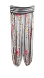 DAPHNE - Harem Pants Floral Pattern Viscose Trousers