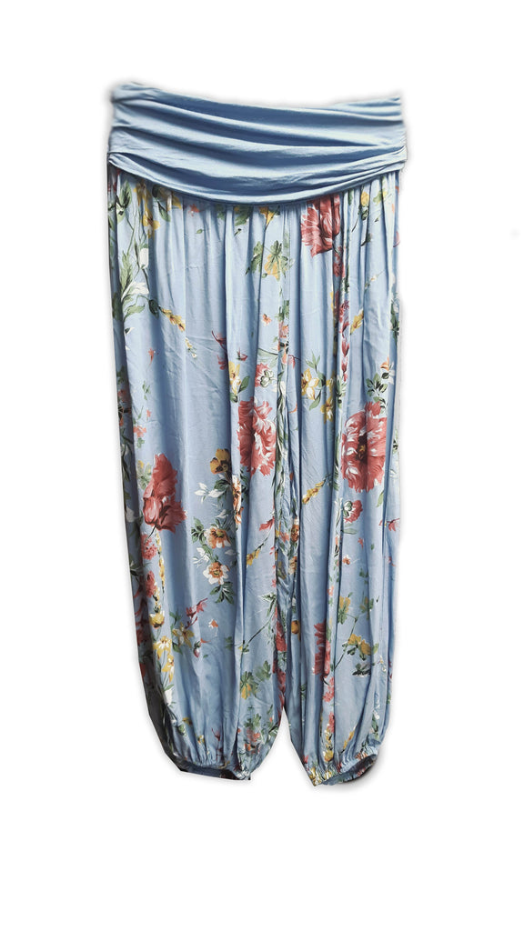 DAPHNE - Harem Pants Floral Pattern Viscose Trousers