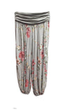 DAPHNE - Harem Pants Floral Pattern Viscose Trousers