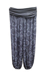 THELMA - Harem Pants Abstract Circles Pattern Viscose Trousers