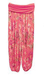 HAYLEY - Harem Pants Large Floral Pattern Viscose Trousers