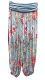 HAYLEY - Harem Pants Large Floral Pattern Viscose Trousers