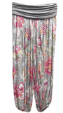 HAYLEY - Harem Pants Large Floral Pattern Viscose Trousers