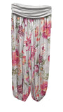 HAYLEY - Harem Pants Large Floral Pattern Viscose Trousers