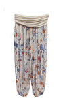 ANTONIA - Harem Pants Floral Pattern Viscose Trousers