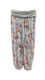 ANTONIA - Harem Pants Floral Pattern Viscose Trousers
