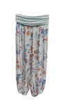 ANTONIA - Harem Pants Floral Pattern Viscose Trousers