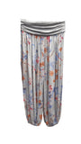 ANTONIA - Harem Pants Floral Pattern Viscose Trousers