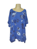 MINA - ITALIAN COTTON PATTERNED TOP WITH BACK DETAIL KD166