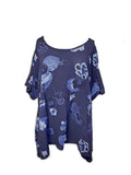 MINA - ITALIAN COTTON PATTERNED TOP WITH BACK DETAIL KD166