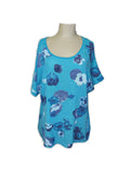 MINA - ITALIAN COTTON PATTERNED TOP WITH BACK DETAIL KD166