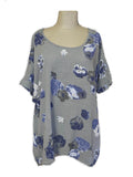 MINA - ITALIAN COTTON PATTERNED TOP WITH BACK DETAIL KD166