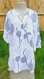 PEONY - ITALIAN COTTON SHIRT 17033 ABSTRACT SEED HEAD PATTERN