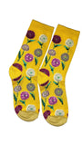 Luxury Women's Bamboo Sock W8 YELLOW FLOWERS