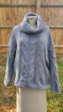 Italian Roll Neck Mohair Cable Knitted jumper