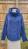 Italian Roll Neck Mohair Cable Knitted jumper