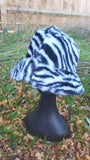 Zebra Print Patterned Fluffy Fleece Lined Bucket Hat For Winter (ADULT & CHILD SIZES)
