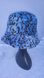 Leopard Print Patterned Fluffy Fleece Lined Bucket Hat For Winter (ADULT & CHILD SIZES)