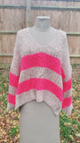 Wide Knit Striped Italian jumper 7s674
