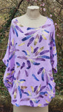 FEATHER PRINT-  ITALIAN COTTON TOP ONE SIZE KD067