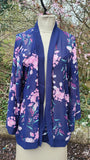 KM010 NAVY TENKI LIGHTWEIGHT SUMMER KIMONO / DRESS IN STUNNING PRINT FABRIC 3 SIZES