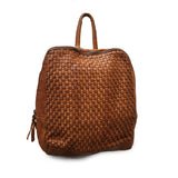 LEILANI - Luxury Washed Woven Detail Backpack Leather Bag NEW