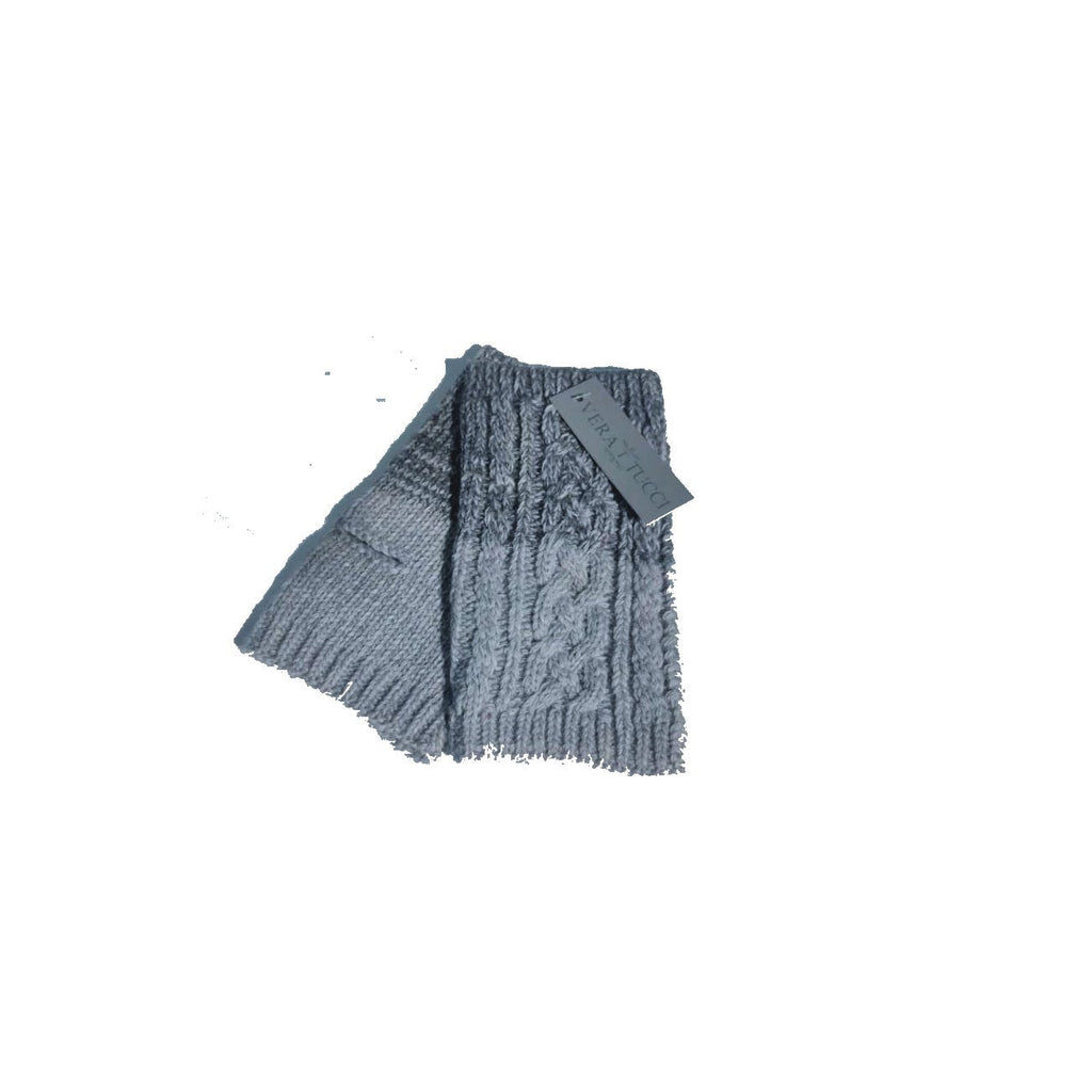 Gloves Cable Knit Mittens - G19 - Vera Tucci OriginalsAccessories LIGHT GREY/DARK GREY