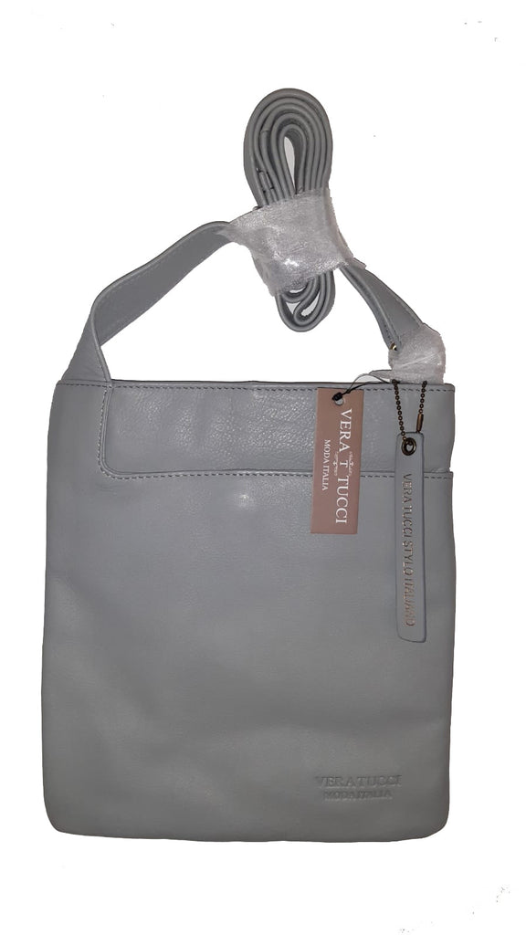 Leather Bag Leigh - Cross Body Leather Bag - Vera Tucci OriginalsBags Light Grey