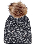 Hat SIRI (Hat) - Sparkly Leopard Pom Pom Hat (has matching glove) (Faux fur pom) - Vera Tucci OriginalsAccessories